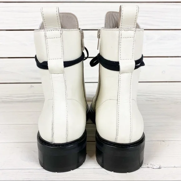 NEW All Saints Lira Hiker White Leather Boots 11 - Picture 11 of 16